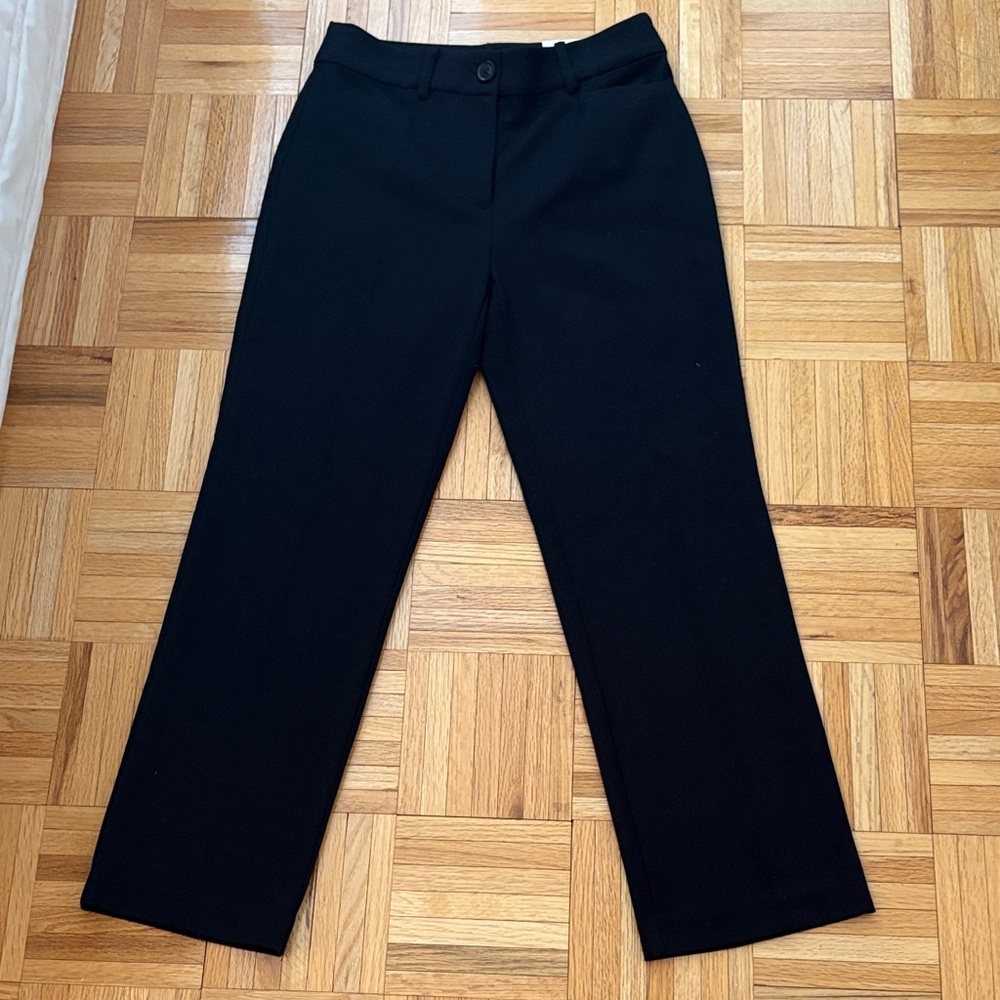 NWT LOFT Black Parker Straight Leg Pants Size 2P Petite